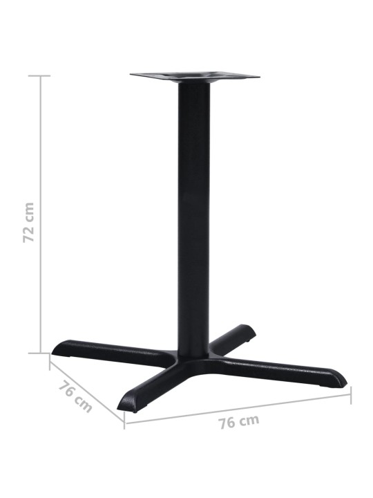 Bistro galda kāja melna 76x76x72 cm čuguns