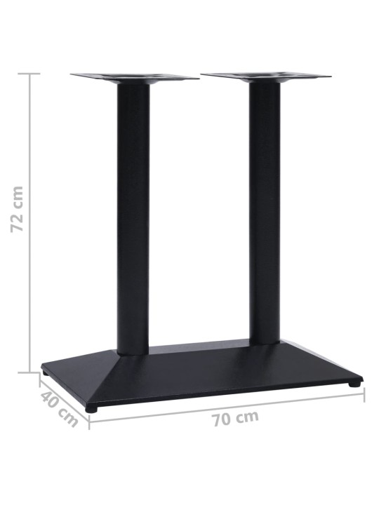 Bistro galda kāja melna 70x40x72 cm čuguns
