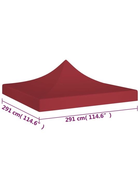 Dārza nojumes jumts, 3x3 m, vīnsarkans, 270 g/m²