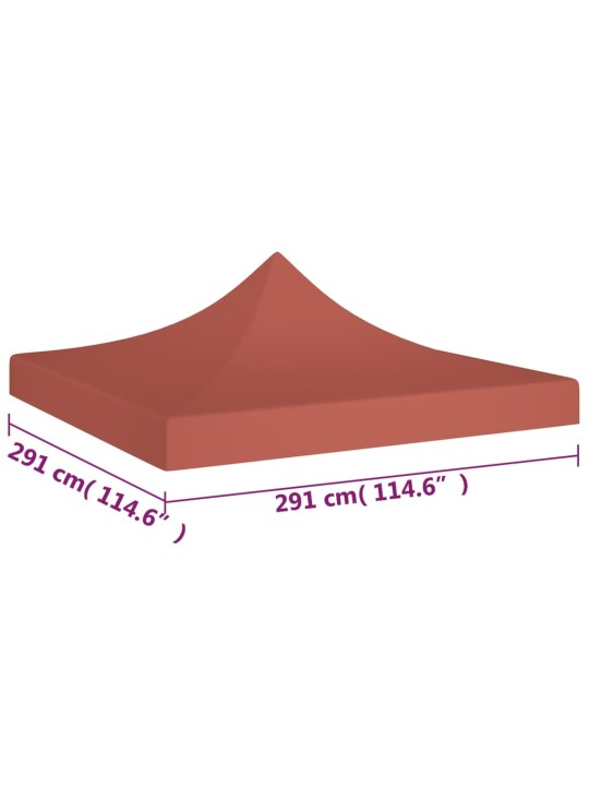 Dārza nojumes jumts, 3x3 m, sarkanbrūns, 270 g/m²