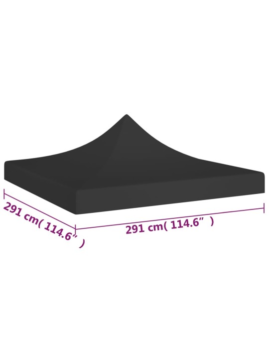 Dārza nojumes jumts, 3x3 m, melns, 270 g/m²