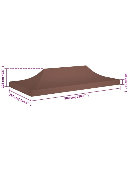 Dārza nojumes jumts, 6x3 m, brūns, 270 g/m²