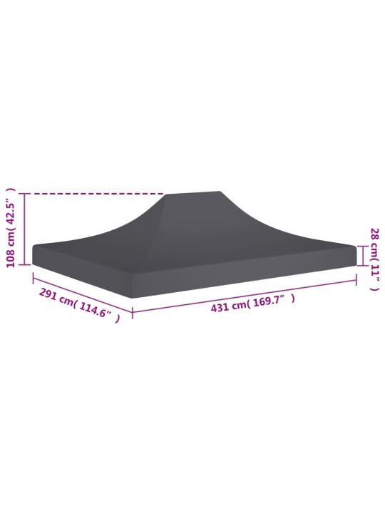 Dārza nojumes jumts, 4,5x3 m, antracītpelēks, 270 g/m²
