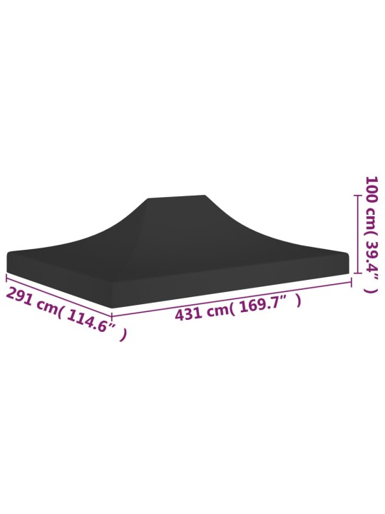 Dārza nojumes jumts, 4,5x3 m, melns, 270 g/m²