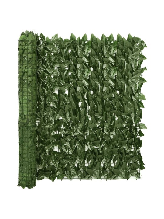 Balkona aizslietnis ar tumši zaļām lapām, 500x100 cm