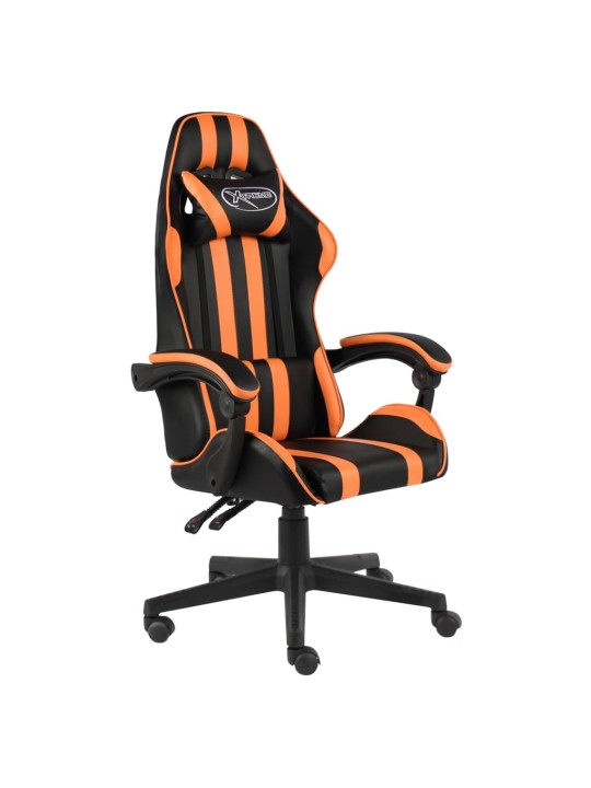 Biroja krēsls, melna un oranža mākslīgā āda