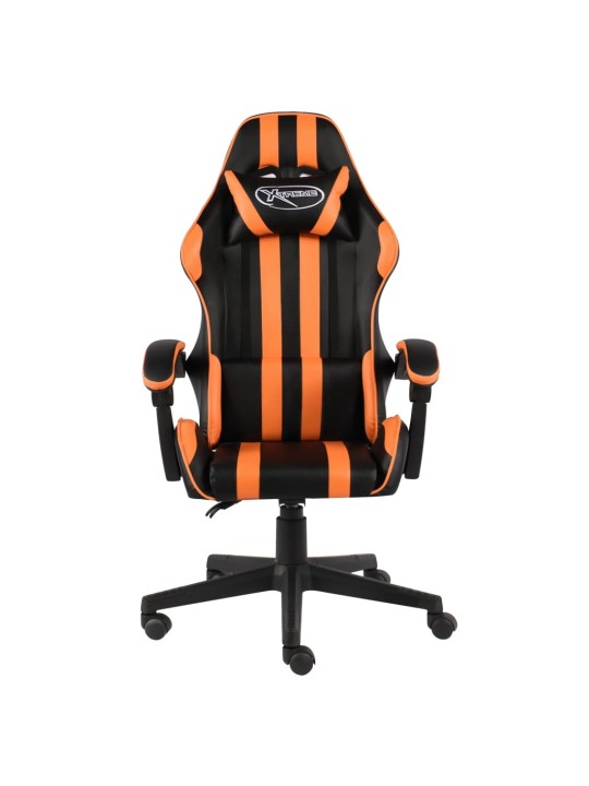 Biroja krēsls, melna un oranža mākslīgā āda