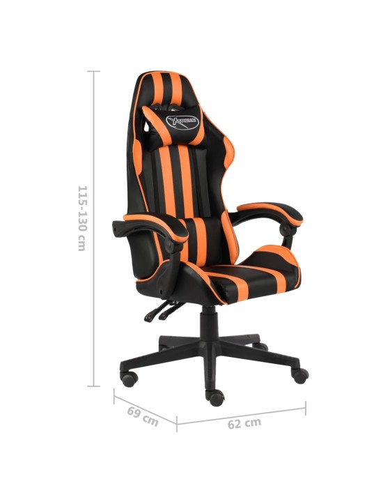 Biroja krēsls, melna un oranža mākslīgā āda
