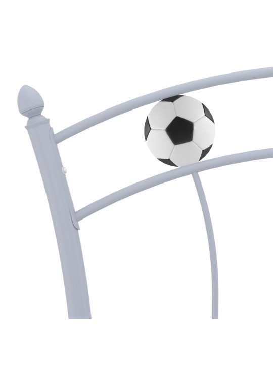 Gultas rāmis, futbola dizains, pelēks metāls, 90x200 cm