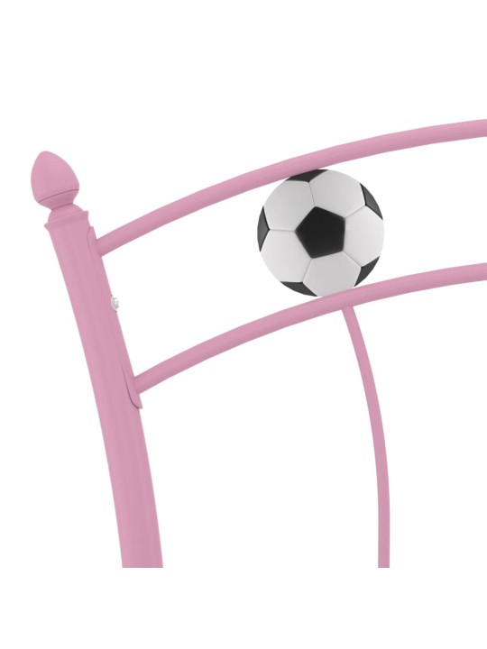 Gultas rāmis, futbola dizains, rozā metāls, 90x200 cm