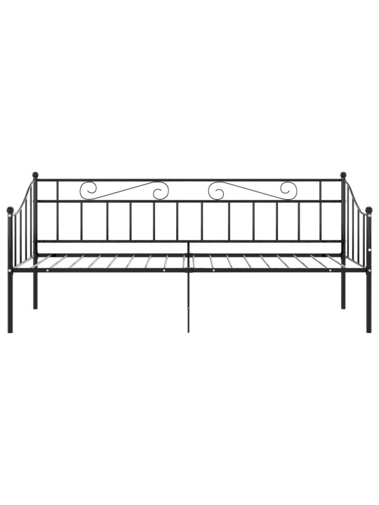 Dīvāngultas rāmis, melns metāls, 90x200 cm