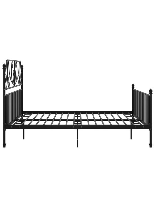 Gultas rāmis, melns metāls, 200x200 cm