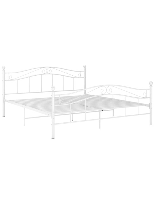 Gultas rāmis, balts, metāls, 200x200 cm