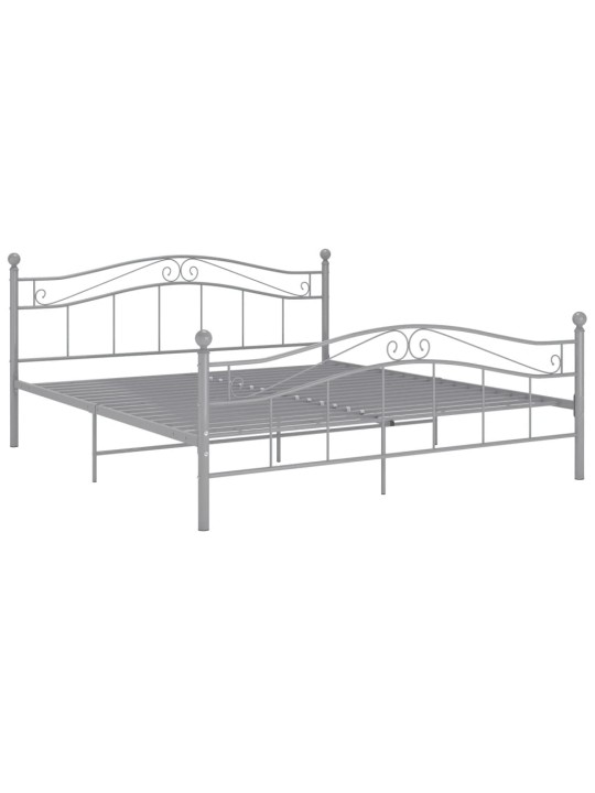 Gultas rāmis, pelēks, metāls, 200x200 cm