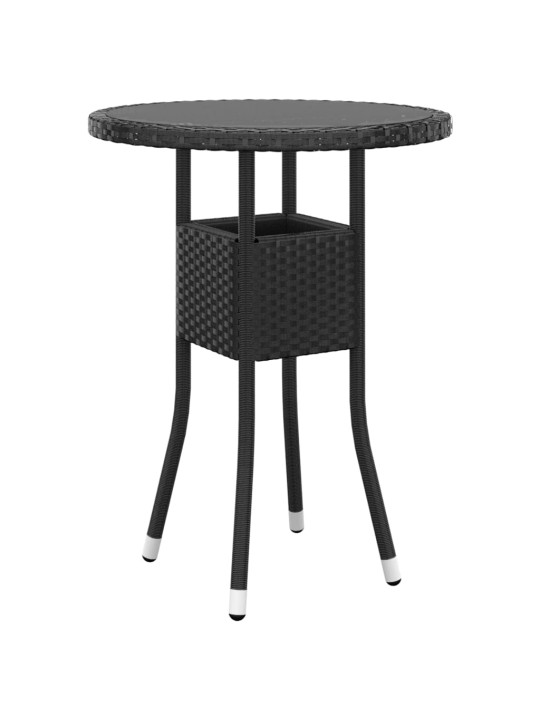 3-daļīgs bistro mēbeļu komplekts, PE rotangpalma, melns