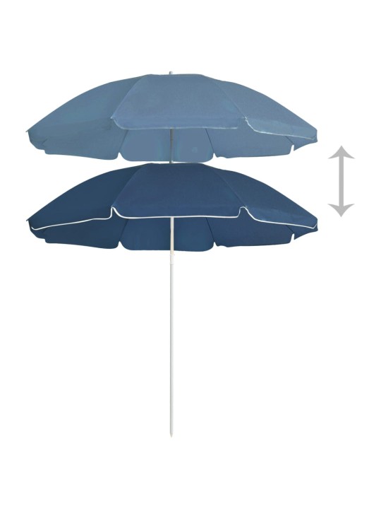 Dārza saulessargs ar tērauda kātu, 180 cm, zils