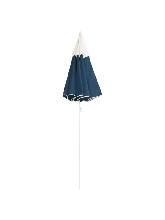 Dārza saulessargs ar tērauda kātu, 180 cm, zils