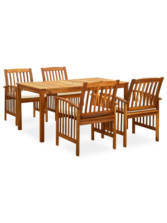 30580865 Piece Garden Dining Set with Cushions Solid Acacia Wood (45962+2x312128)