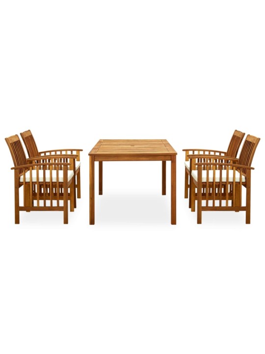 30580865 Piece Garden Dining Set with Cushions Solid Acacia Wood (45962+2x312128)