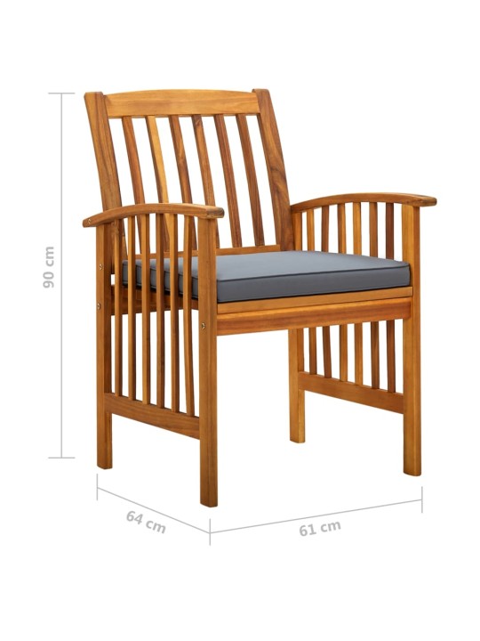 30580885 Piece Garden Dining Set with Cushions Solid Acacia Wood (45962+2x312130)