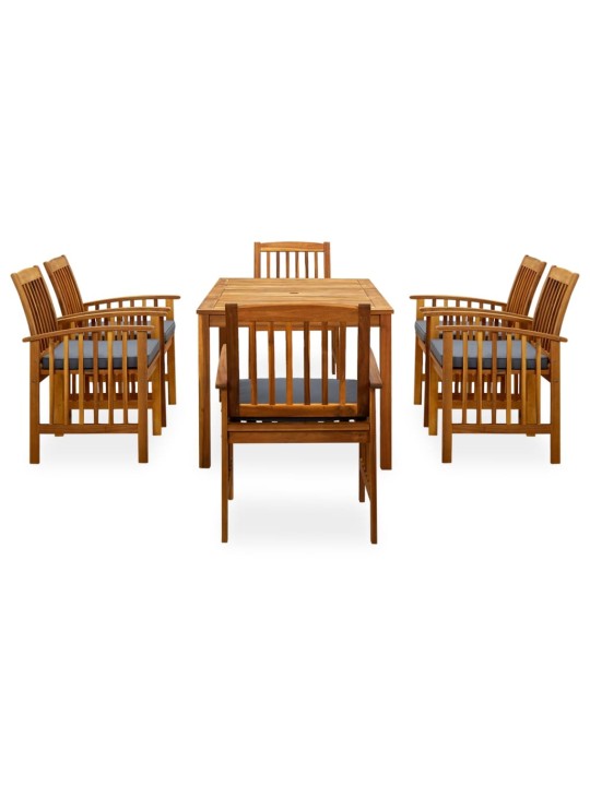 30580897 Piece Garden Dining Set with Cushions Solid Acacia Wood (45962+2x312131)