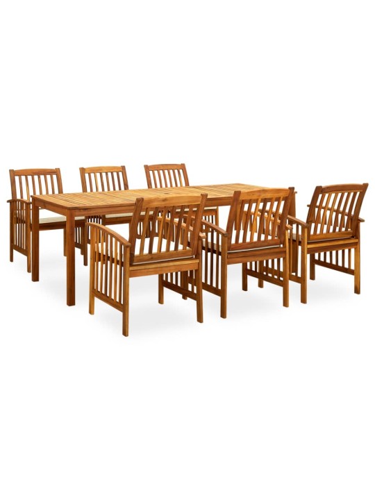 30580907 Piece Garden Dining Set with Cushions Solid Acacia Wood (45963+2x312129)