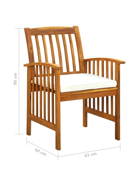 30580907 Piece Garden Dining Set with Cushions Solid Acacia Wood (45963+2x312129)