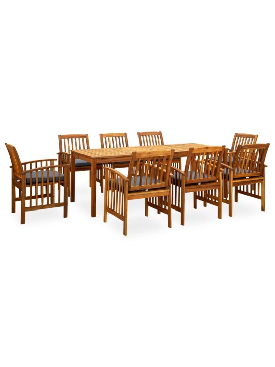 30580939 Piece Garden Dining Set with Cushions Solid Acacia Wood (45963+312130+2x312131)