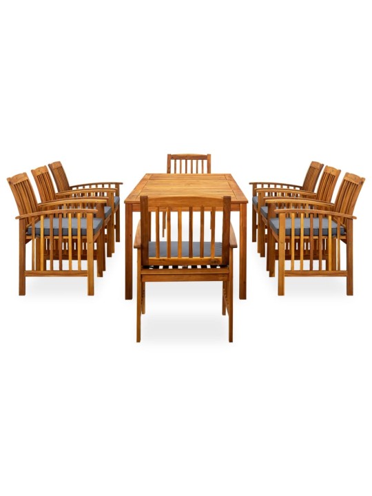 30580939 Piece Garden Dining Set with Cushions Solid Acacia Wood (45963+312130+2x312131)