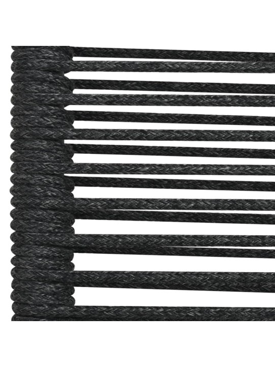 5-daļīgs dārza mēbeļu komplekts, virves, tērauds, melns