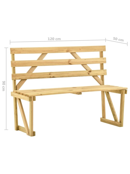 Dārza sols, 120 cm, impregnēts priedes koks