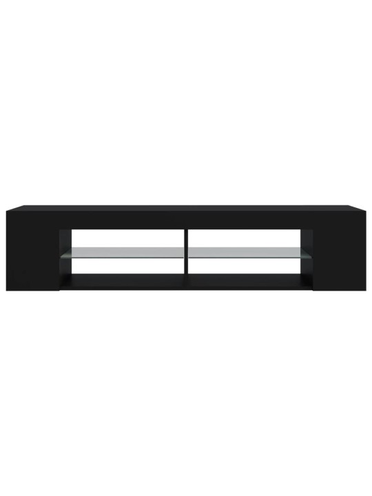 Tv plaukts ar led lampiņām, 135x39x30 cm, melns