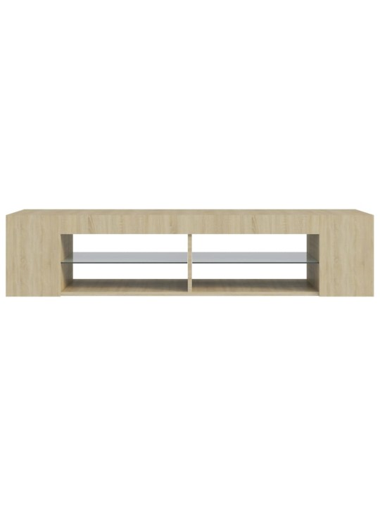Tv galdiņš ar led lampiņām, 135x39x30 cm, ozolkoka krāsā