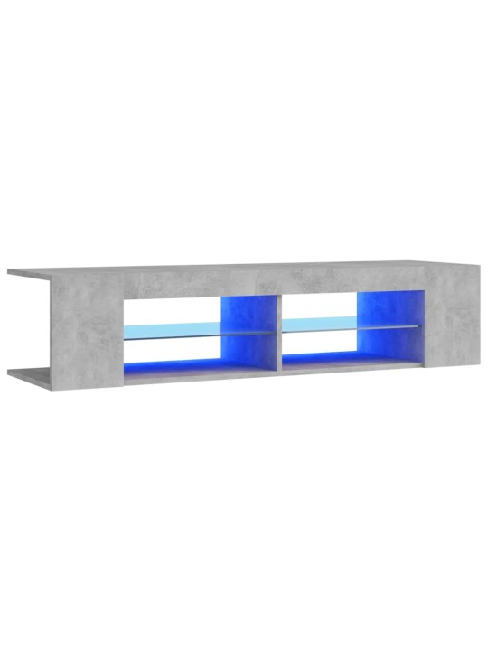 Tv galdiņš ar led lampiņām, 135x39x30 cm, betona pelēks