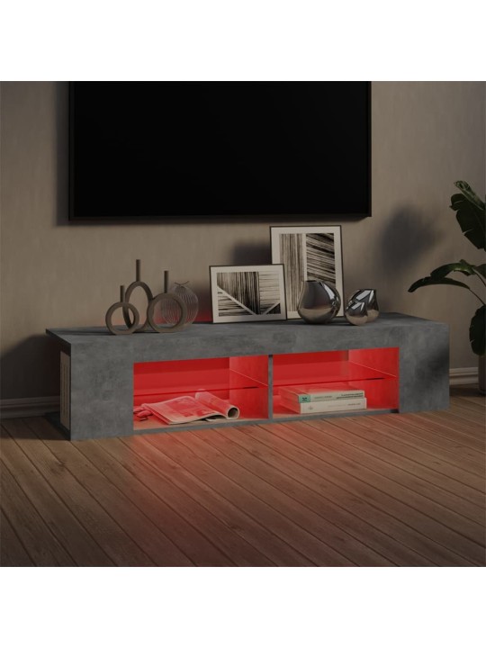 Tv galdiņš ar led lampiņām, 135x39x30 cm, betona pelēks