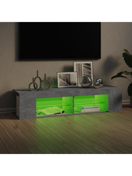 Tv galdiņš ar led lampiņām, 135x39x30 cm, betona pelēks
