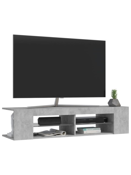 Tv galdiņš ar led lampiņām, 135x39x30 cm, betona pelēks
