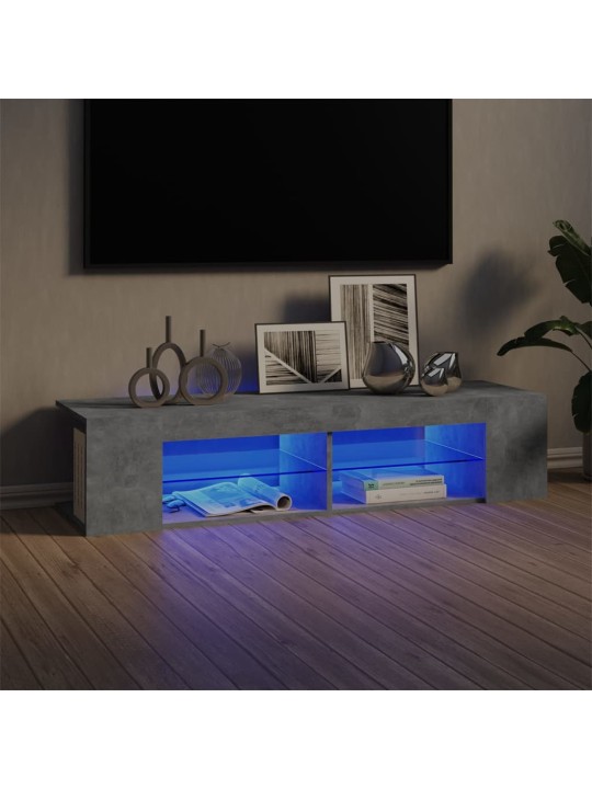 Tv galdiņš ar led lampiņām, 135x39x30 cm, betona pelēks