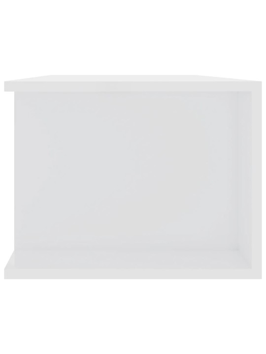 Tv plaukts ar led lampiņām, 135x39x30 cm, spīdīgi balts