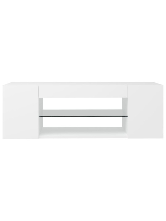 Tv galdiņš ar led lampiņām, 90x39x30 cm, balts