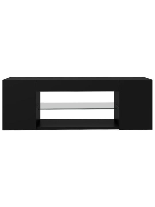 Tv galdiņš ar led lampiņām, 90x39x30 cm, melns