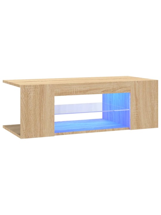 Tv galdiņš ar led lampiņām, 90x39x30 cm, ozolkoka