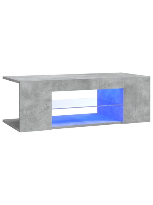 Tv galdiņš ar led lampiņām, 90x39x30 cm, betona pelēks