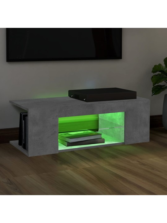Tv galdiņš ar led lampiņām, 90x39x30 cm, betona pelēks