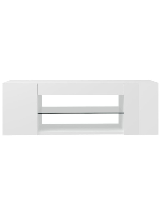 Tv galdiņš ar led lampiņām, 90x39x30 cm, spīdīgi balts