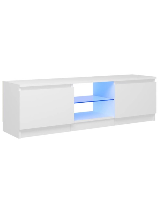 Tv skapītis ar led lampiņām, 120x30x35,5 cm, balts