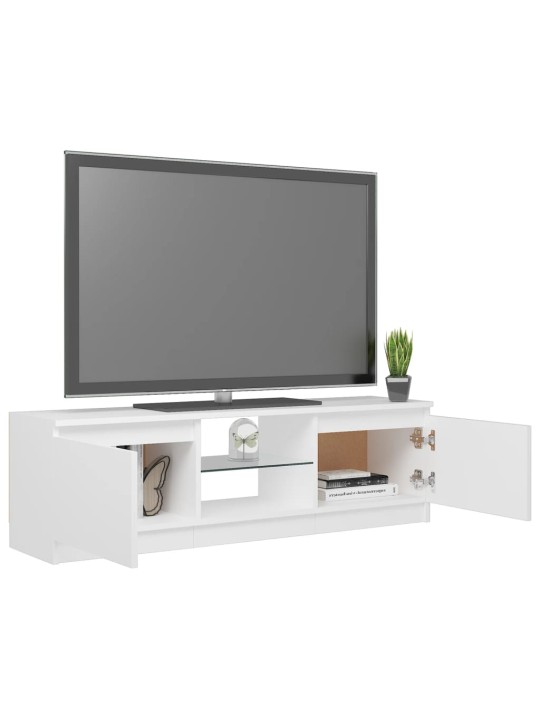 Tv skapītis ar led lampiņām, 120x30x35,5 cm, balts