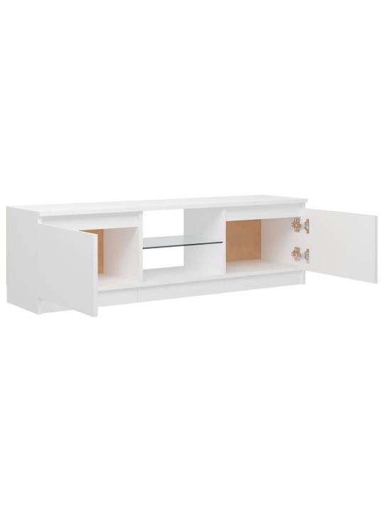 Tv skapītis ar led lampiņām, 120x30x35,5 cm, balts