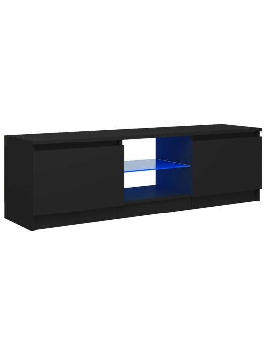 Tv skapītis ar led lampiņām, 120x30x35,5 cm, melns