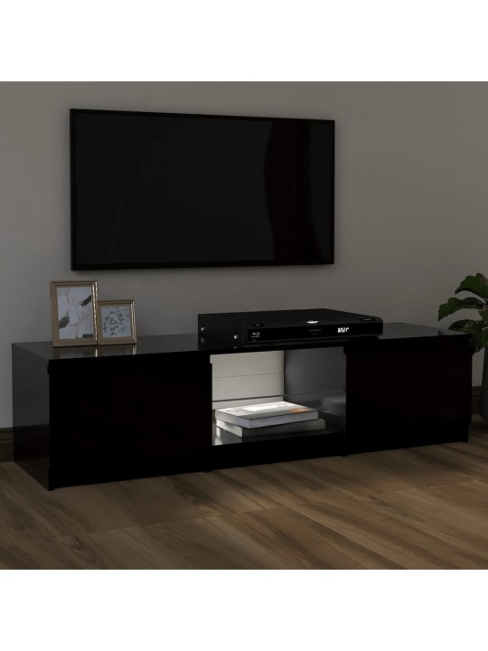 Tv skapītis ar led lampiņām, 120x30x35,5 cm, melns